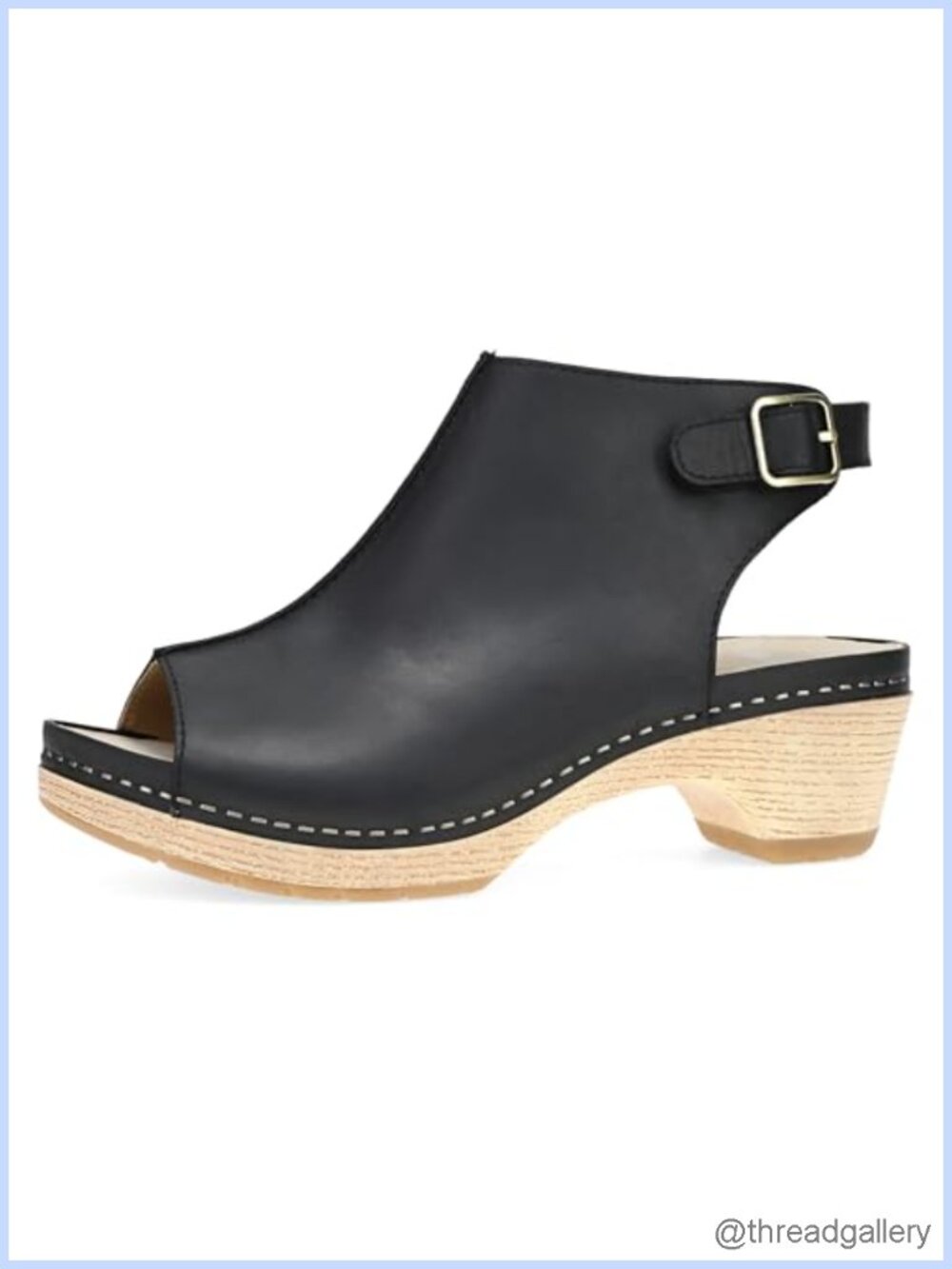 Dansko Lizzy Peep Toe Leather Ankle Bootie Platform Heel Casual